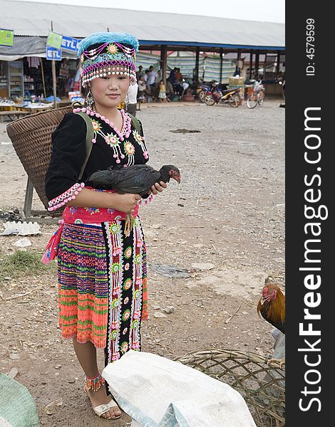 Hmong Woman In Laos
