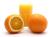 Orange And Orange Juice Stock Images