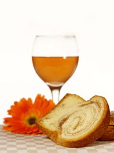 Easter Pastry And Wine Royalty Free Stock Photo