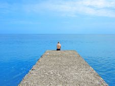 Man On The Pier Royalty Free Stock Images
