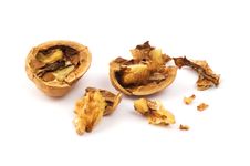 Cracked Walnut Royalty Free Stock Photos Cracked Walnut Royalty Free Stock Photos
