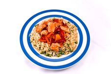 Sweet And Sour Chicken.on A White Background. Stock Images