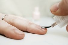Polishing Fingernails Royalty Free Stock Image Polishing Fingernails Royalty Free Stock Image