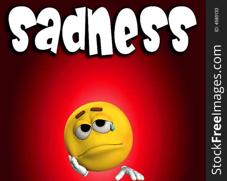 A conceptual image of a cartoon face that is very sad. A conceptual image of a cartoon face that is very sad.