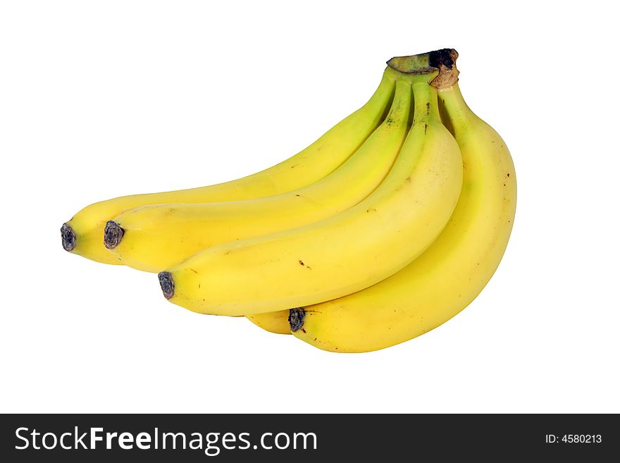 Bananas yellow isolated on a white background