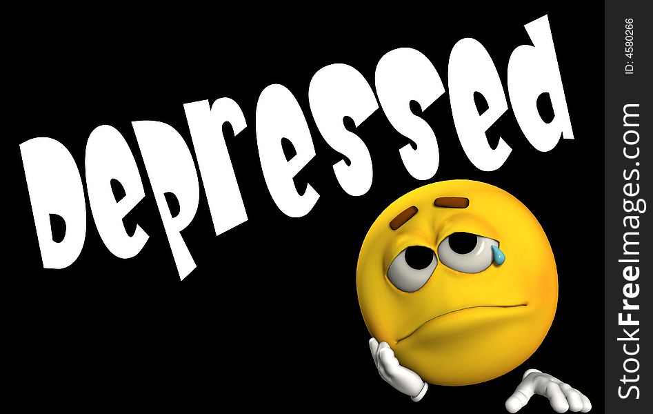 A conceptual image of a cartoon face that is either very depressed, sad, or suicidal. A conceptual image of a cartoon face that is either very depressed, sad, or suicidal.