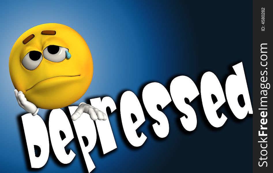 A conceptual image of a cartoon face that is either very depressed, sad, or suicidal. A conceptual image of a cartoon face that is either very depressed, sad, or suicidal.