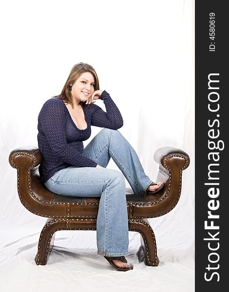 Teen Seated On Bench