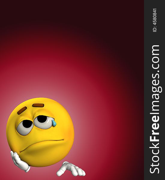 A conceptual image of a cartoon face that is very sad. A conceptual image of a cartoon face that is very sad.