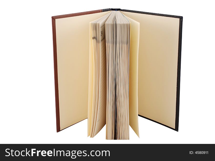 Notepad with open pages isolated by white