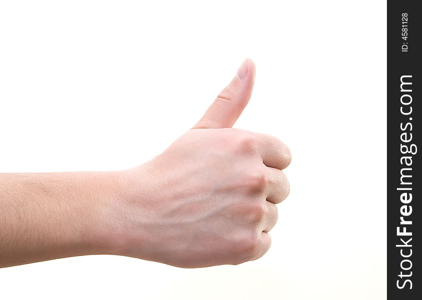 Hand isolated on a white background