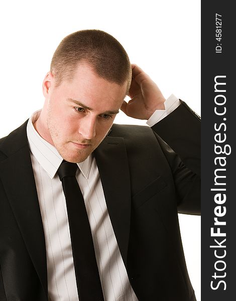 Portrait of a young businessman on white background. Portrait of a young businessman on white background