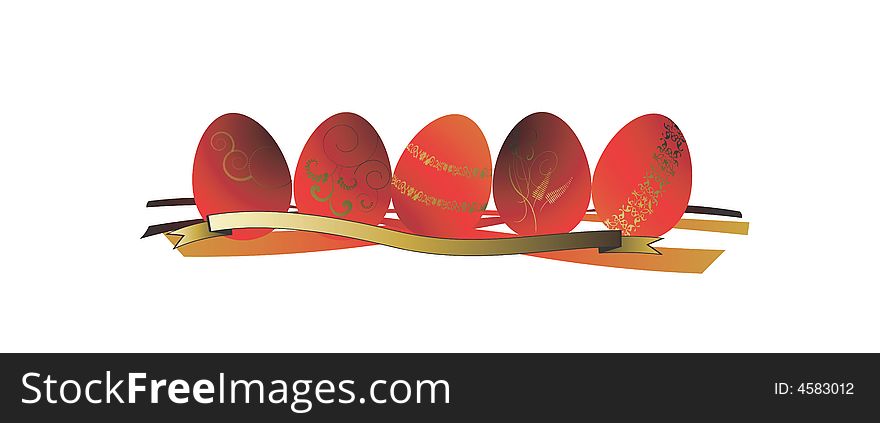 Easter eggs, banner, 2d illustration