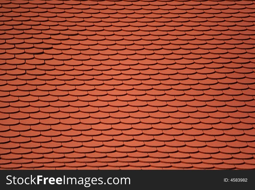 Red tiles on a roof. Red tiles on a roof