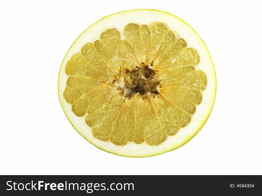 A slice of pomelo - includes clipping path. A slice of pomelo - includes clipping path