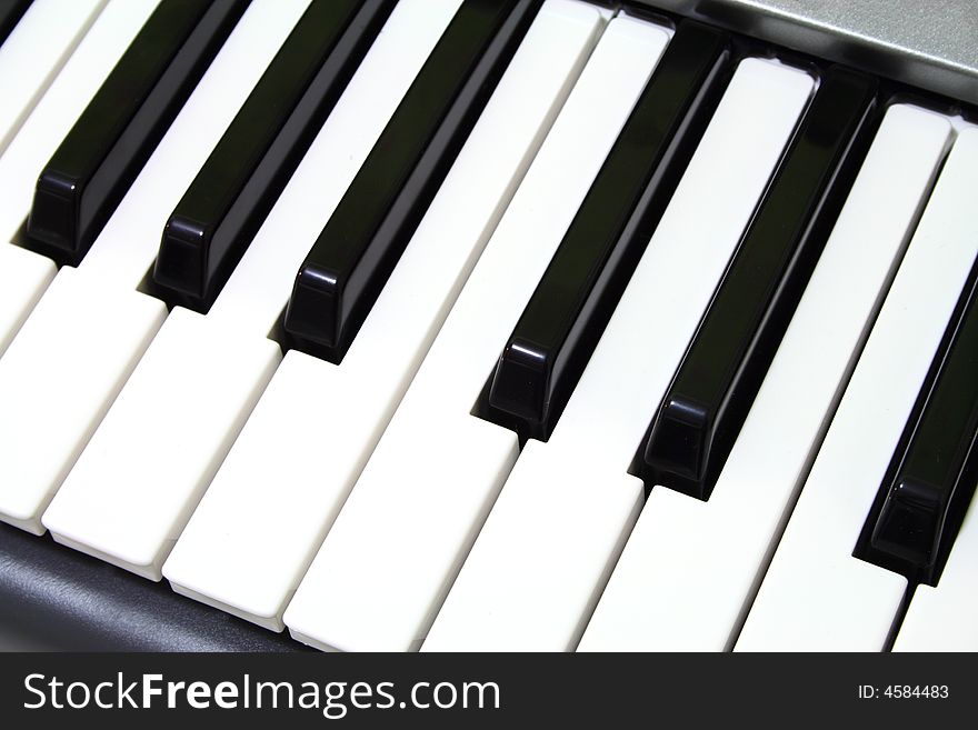 Close up on piano keys