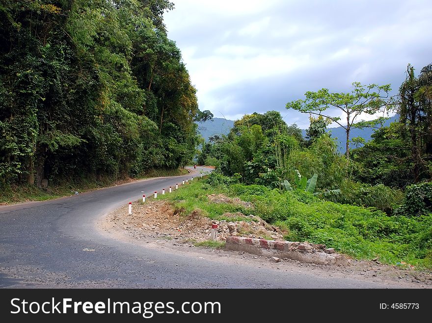 Asphalt road in vietnam mountain. Asphalt road in vietnam mountain