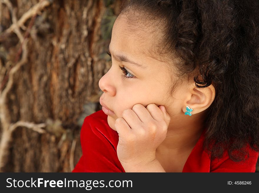 Young beautiful multiracial girl with afro hairstyle. Young beautiful multiracial girl with afro hairstyle