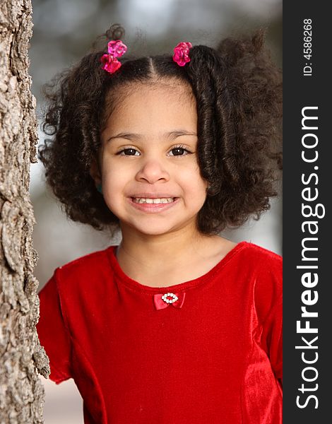 Young beautiful multiracial girl with afro hairstyle. Young beautiful multiracial girl with afro hairstyle