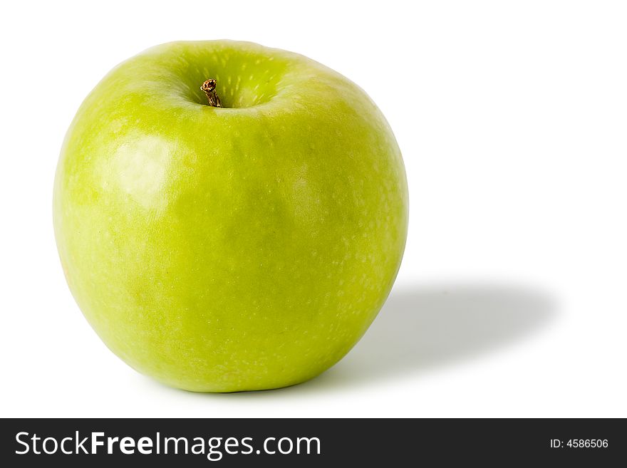 Closeup isolated onr green apple with white background. Closeup isolated onr green apple with white background