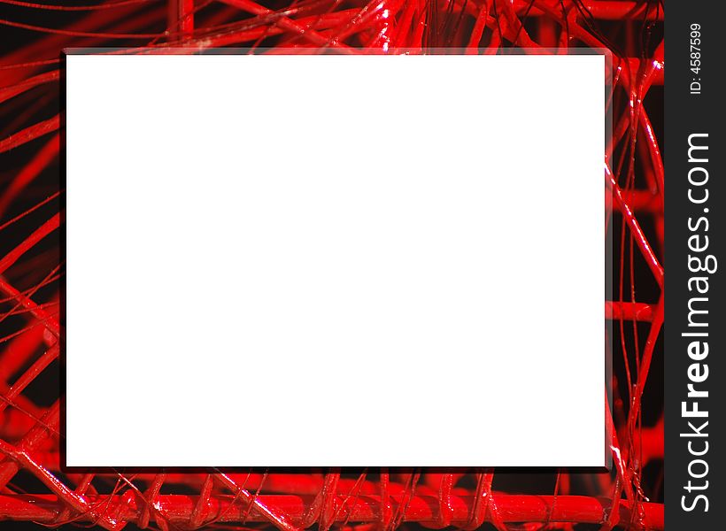 Red abstract image with cutout and bevel edges. Red abstract image with cutout and bevel edges