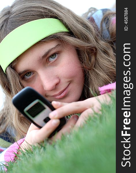 Young girl and cellphone