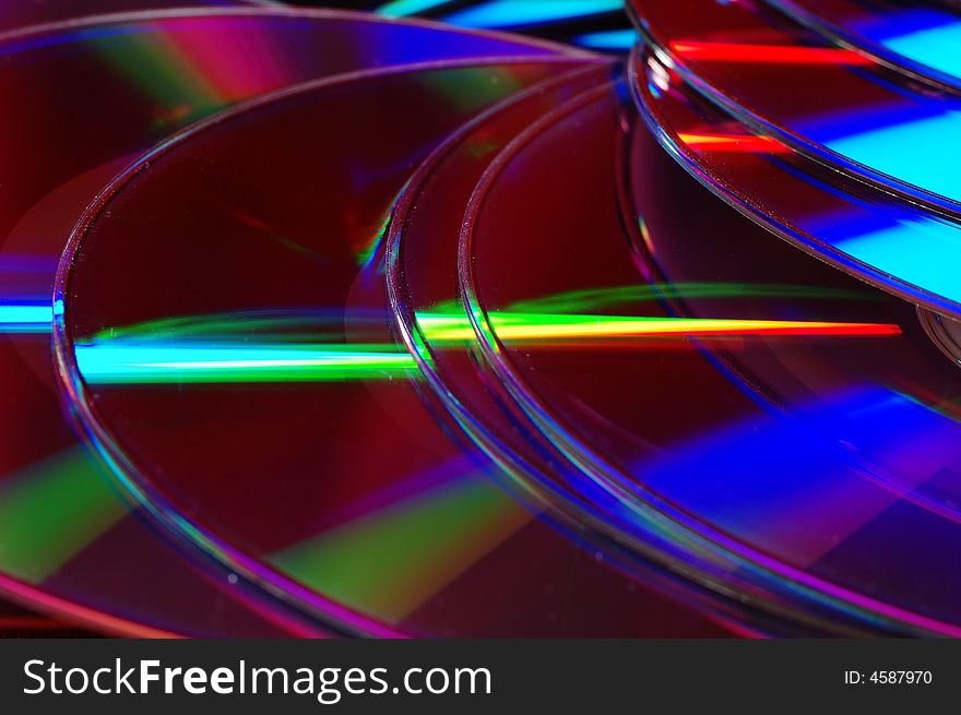 Close up of DVD disks. Close up of DVD disks.
