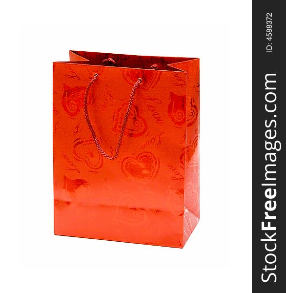 Empty colored bag isolated