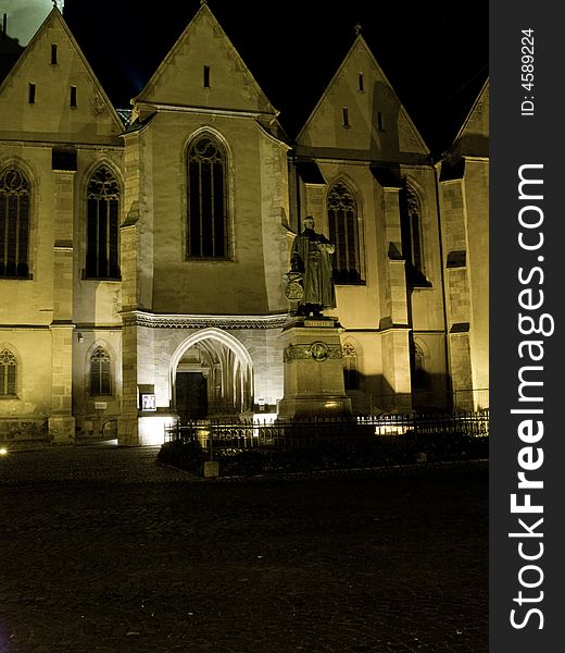 Center of sibiu plaza in night time