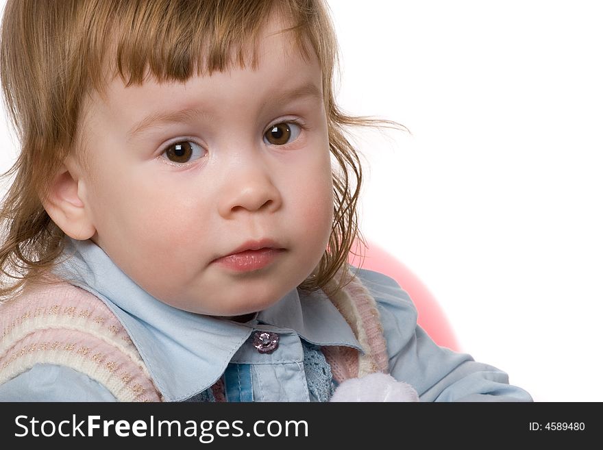 Close-up portrait of adorable baby girl