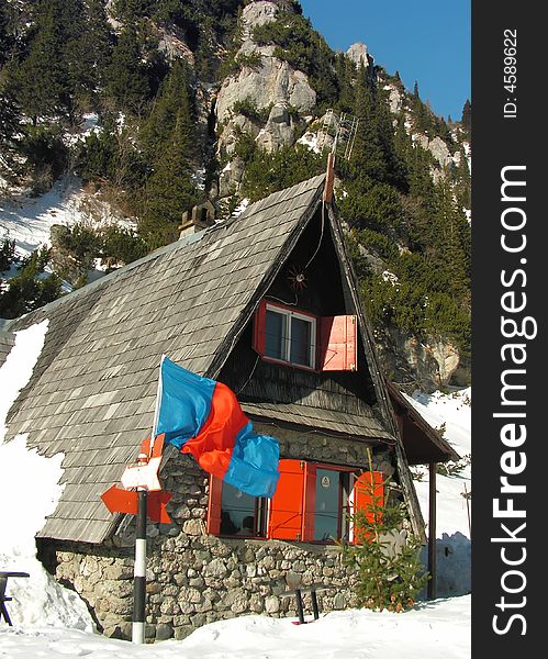 Malaiesti Mountain Rescue cottage (1720 m alt) in Bucegi mountains (Carpathian). Malaiesti Mountain Rescue cottage (1720 m alt) in Bucegi mountains (Carpathian)