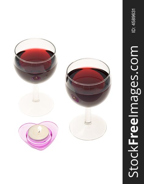 Two Wine-glasses And Candle