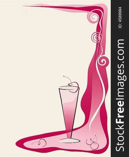 Drink abstract background with cherries.