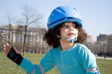 Little Girl Rollerblading Royalty Free Stock Images Little Girl Rollerblading Royalty Free Stock Images