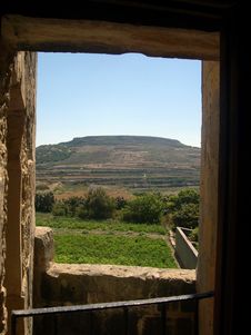 Window Over Field, Gozo (Malta) Royalty Free Stock Photos Window Over Field, Gozo (Malta) Royalty Free Stock Photos