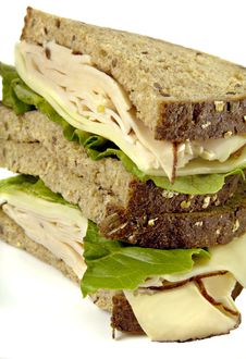Turkey Sandwich On Whole Grain Bread Stock Image Turkey Sandwich On Whole Grain Bread Stock Image