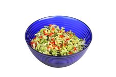 Vegetable Salad In Blue Salad Bowl On White Royalty Free Stock Photos Vegetable Salad In Blue Salad Bowl On White Royalty Free Stock Photos
