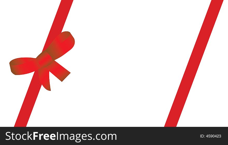 Flayer with red ribbon, vector illustration