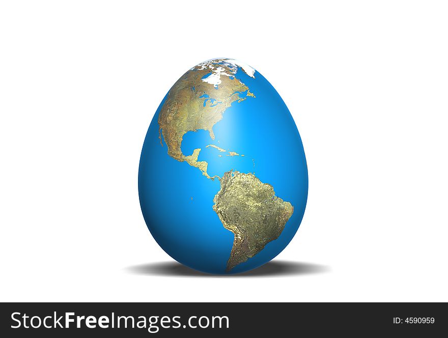 The globe which has the form of an egg