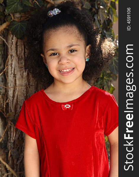 Young beautiful multiracial girl with afro hairstyle. Young beautiful multiracial girl with afro hairstyle