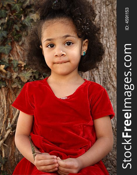 Young beautiful multiracial girl with afro hairstyle. Young beautiful multiracial girl with afro hairstyle