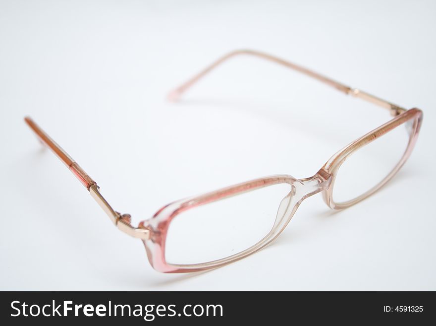 Modern eyeglasses over white background