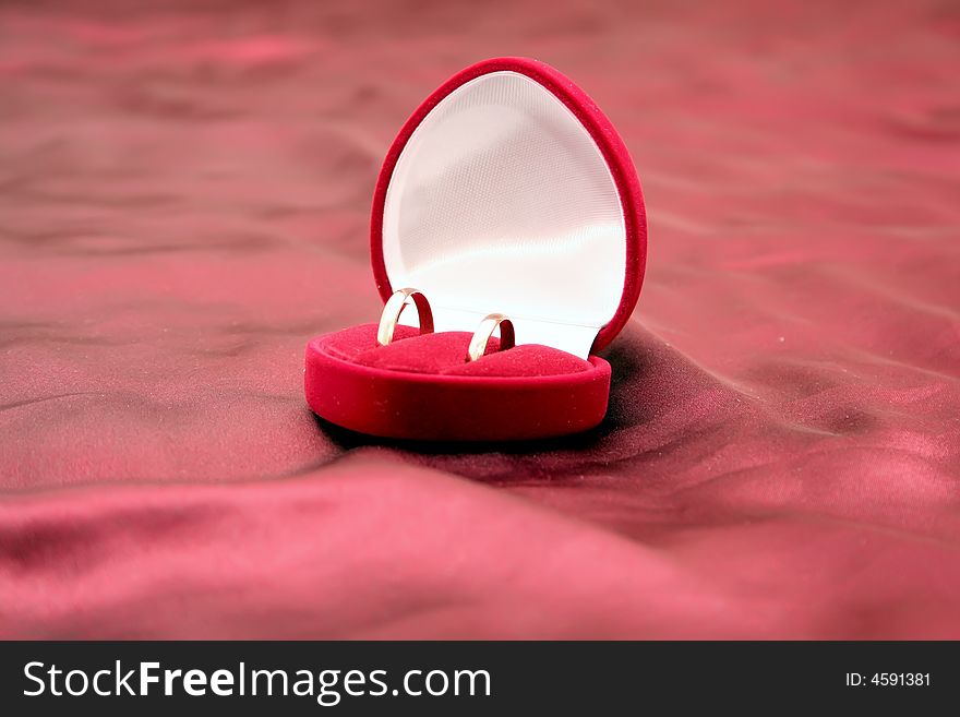 Wedding rings in the red box