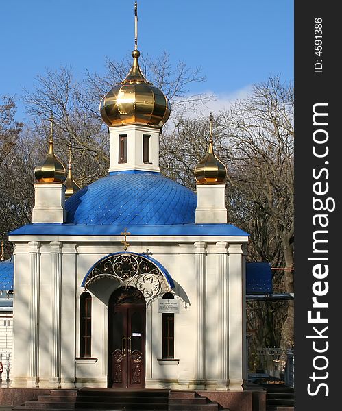 Russian church under the blue sky