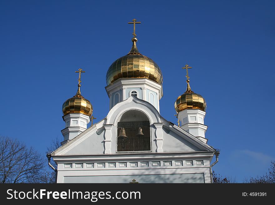 Russian church under the blue sky