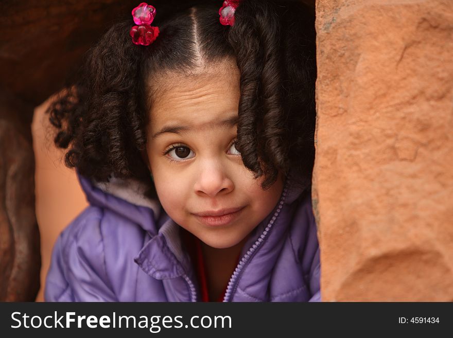 Young beautiful multiracial girl with afro hairstyle. Young beautiful multiracial girl with afro hairstyle