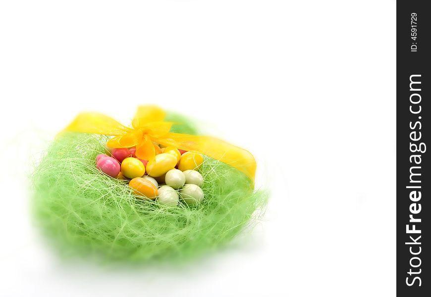 Colorful easter eggs on a white background