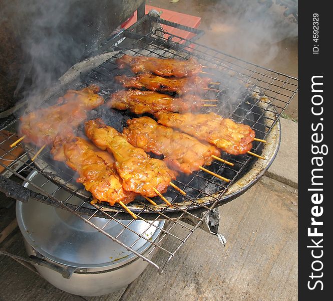 Chicken barbecue on the grill