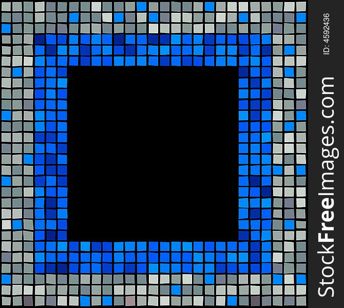 Blue and gray mosaic element. Blue and gray mosaic element