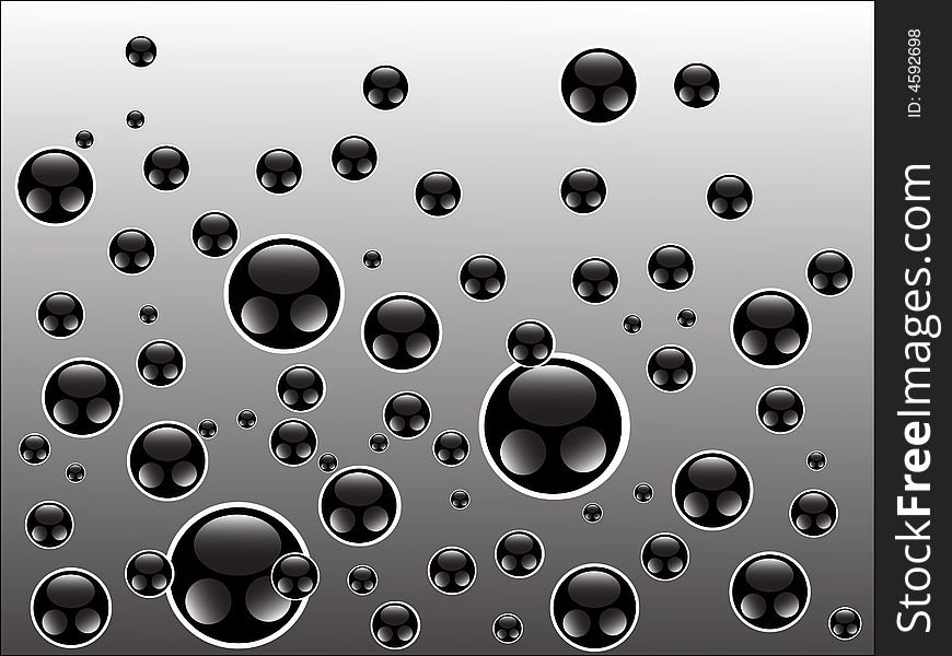Vector illustration of black background with bubbles. Vector illustration of black background with bubbles